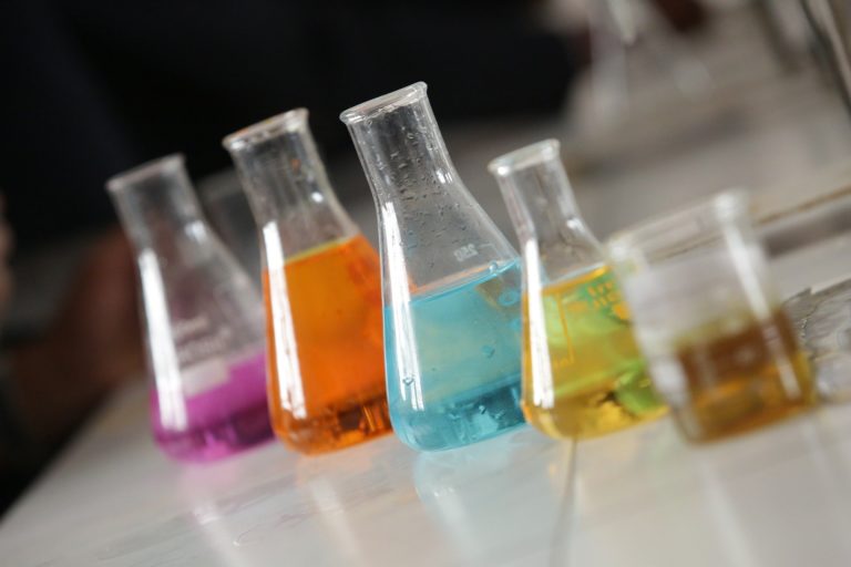 aqueous solutions in a wet lab laboratory
