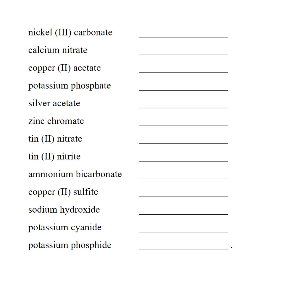Polyatomic Ions List and Worksheet Easy Hard Science