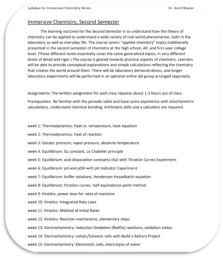 chemical concepts second semester syllabus