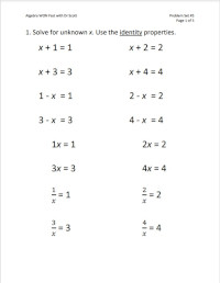 Algebra 1 Worksheets - Easy Hard Science