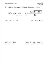 Algebra 1 Worksheets Easy Hard Science