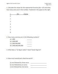 Algebra 2 Worksheets, Problem Set 7